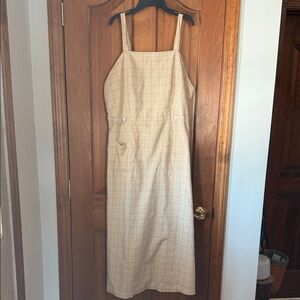 Woolrich Beige Checkered Midi Dress